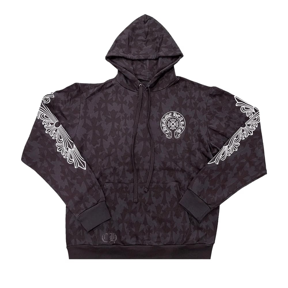 Chrome Hearts Plus Cross All Over Print Hoodie Black