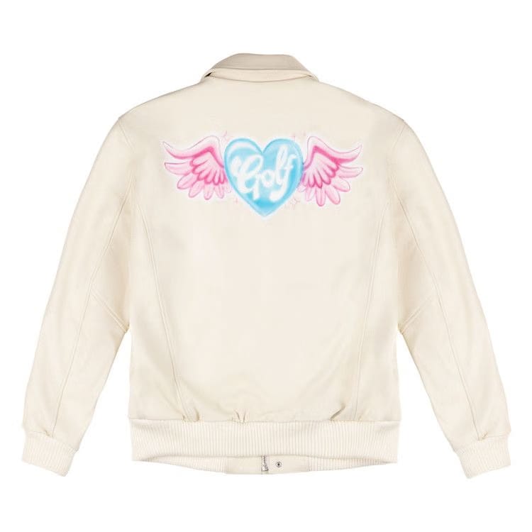 GOLF WANG Airbrush Heart Bomber Jacket Ivory