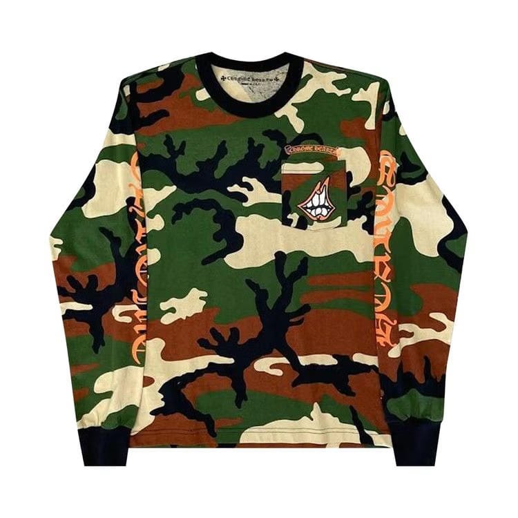 Chrome Hearts Matty Boy Caution Long-Sleeve T-Shirt Camo