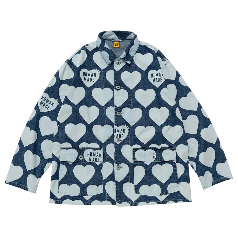 Human Made Heart Denim Coverall Jacket Indigo