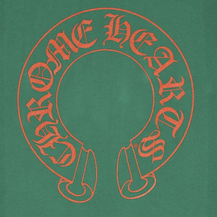 Chrome Hearts Horseshoe Cross Logo Long-Sleve Green/Orange