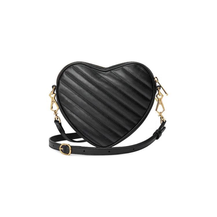 Gucci Interlocking G Mini Heart Shoulder Bag Black