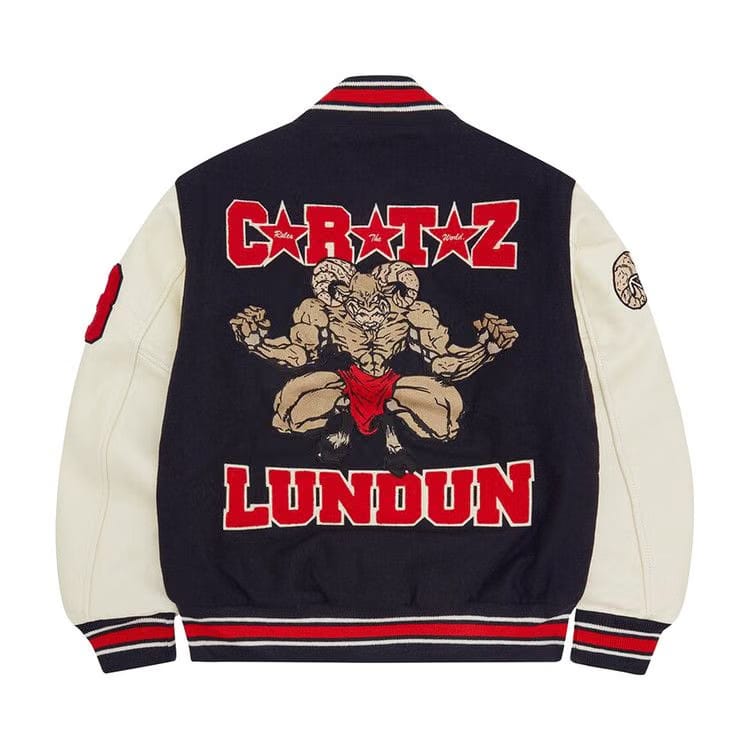 Corteiz Goat Varsity Jacket Navy
