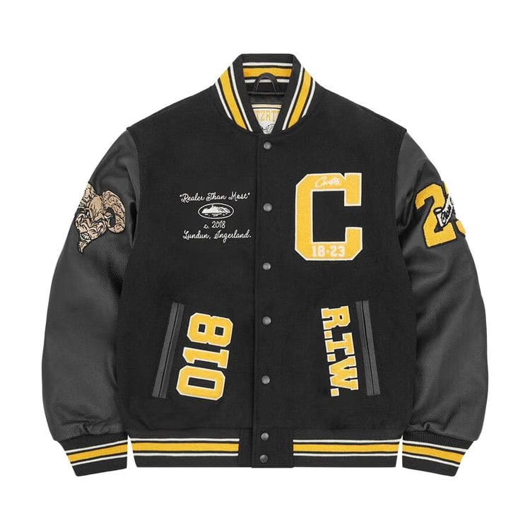 Corteiz CRTZ Goat Varsity Jacket Black