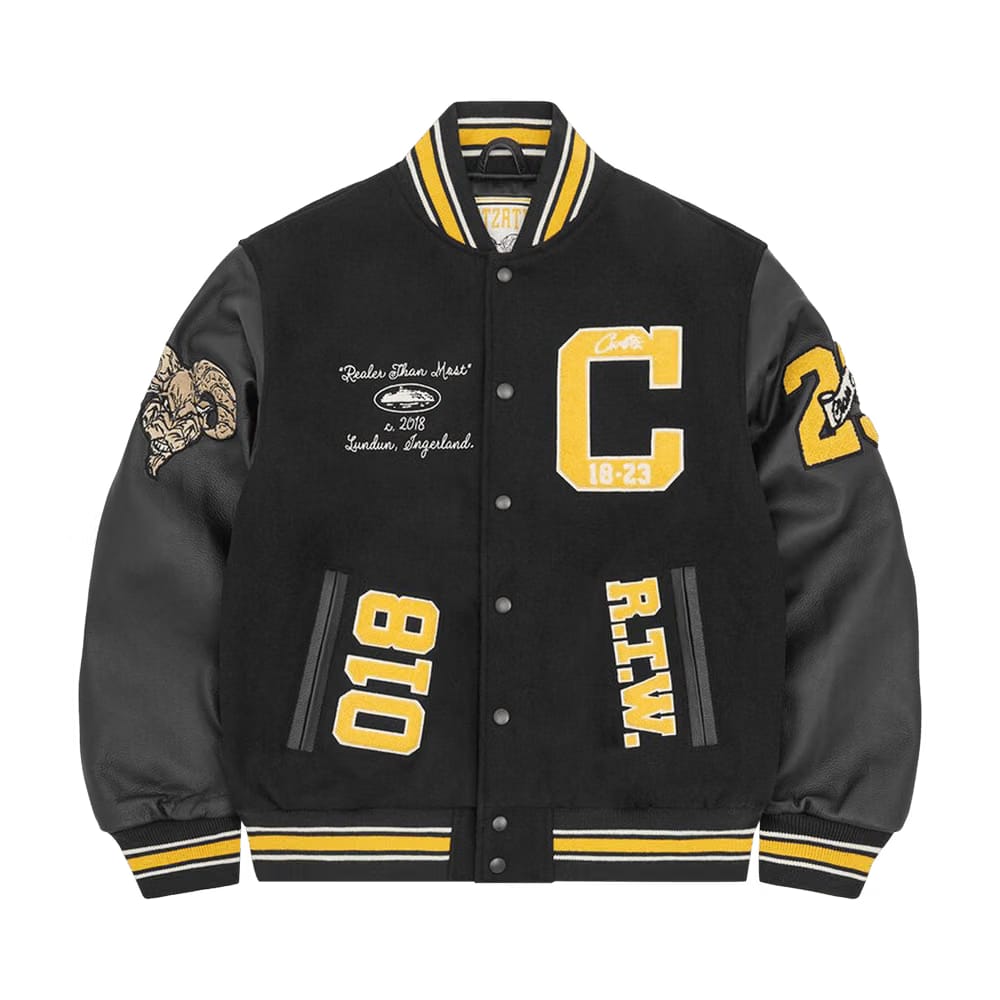 Corteiz CRTZ Goat Varsity Jacket Black