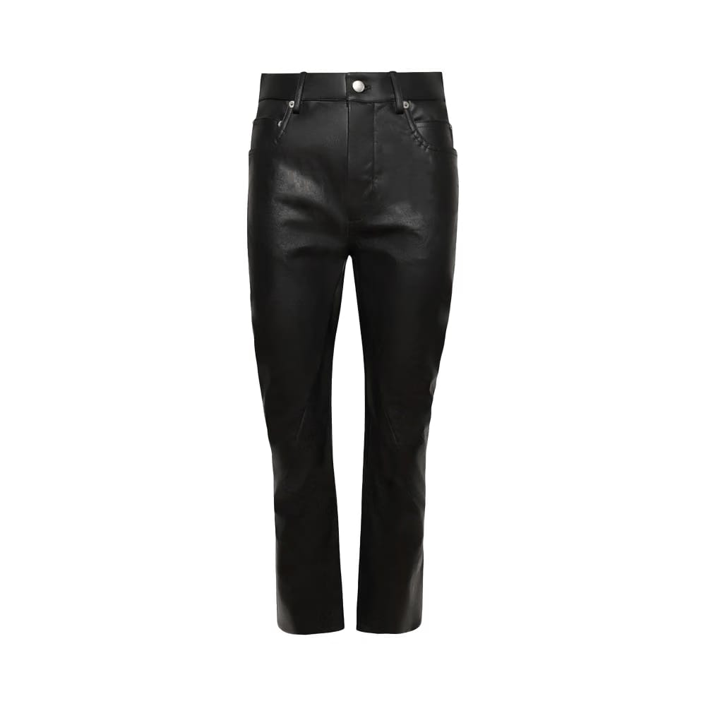Rick Owens Detroit Cut Leather Pants Black