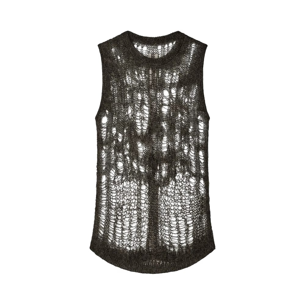 Rick Owens Spider Tank Sweater Dark Dust