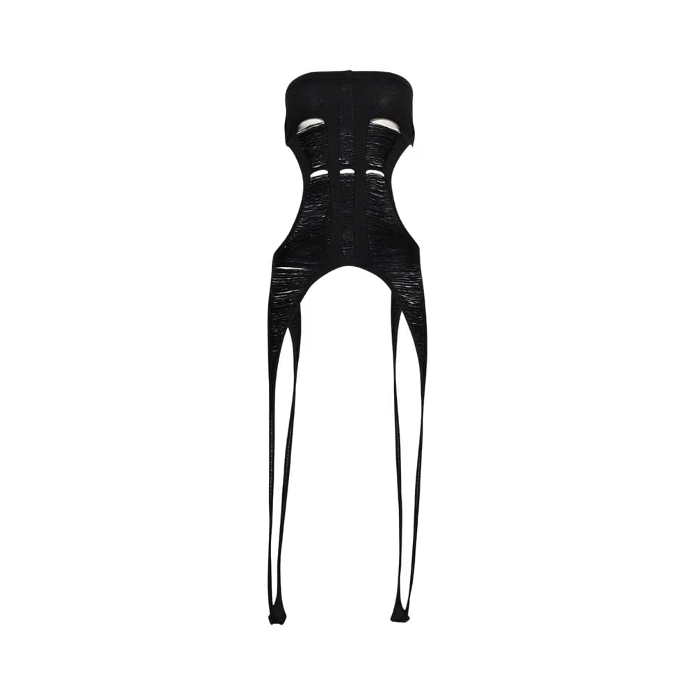 Rick Owens Tanja Long Tank Strapless Top Black