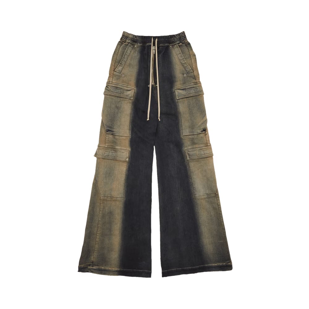 Rick Owens Jumbo Denim Double Cargo Mineral Pearl Degrade