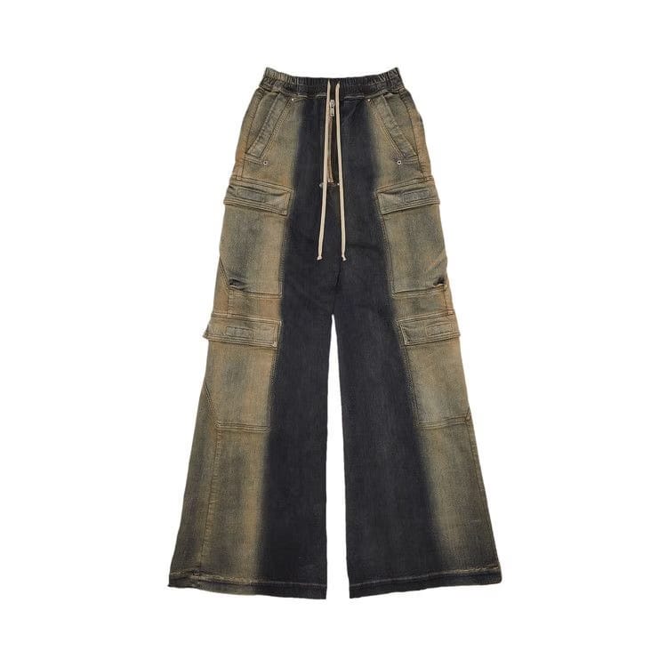 Rick Owens Jumbo Denim Double Cargo Mineral Pearl Degrade
