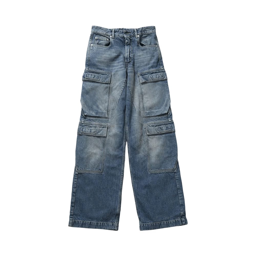 Rick Owens DRKSHDW Denim Double Cargo Jeans Washed Indigo