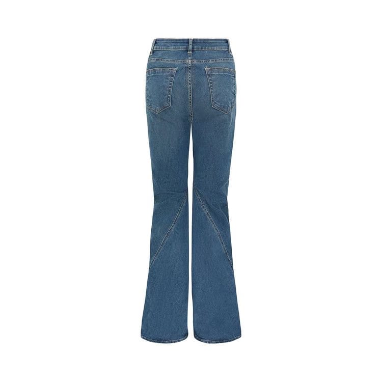 Rick Owens DRKSHDW Denim Bias Bootcut Jeans Washed Indigo