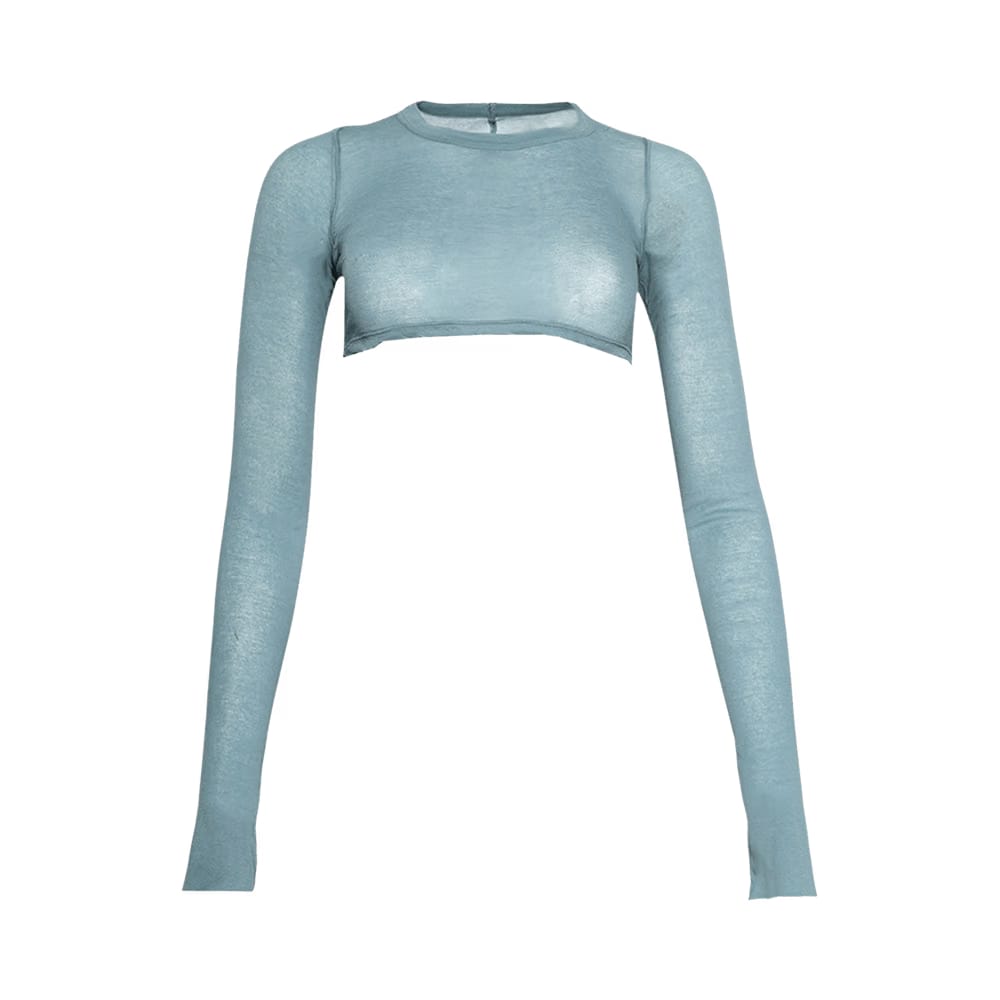 Rick Owens Long-Sleeve Crop T-Shirt Mouthwash