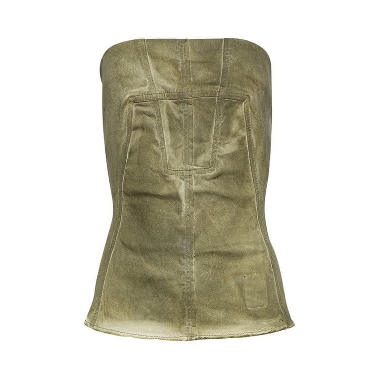 Rick Owens DRKSHDW Porterville Stretch Denim Bustier Top Sage