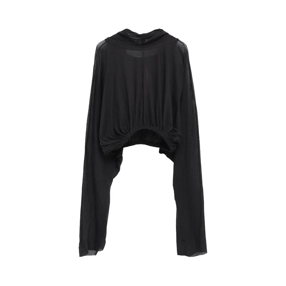 Rick Owens Cropped Hooded Tunic Black