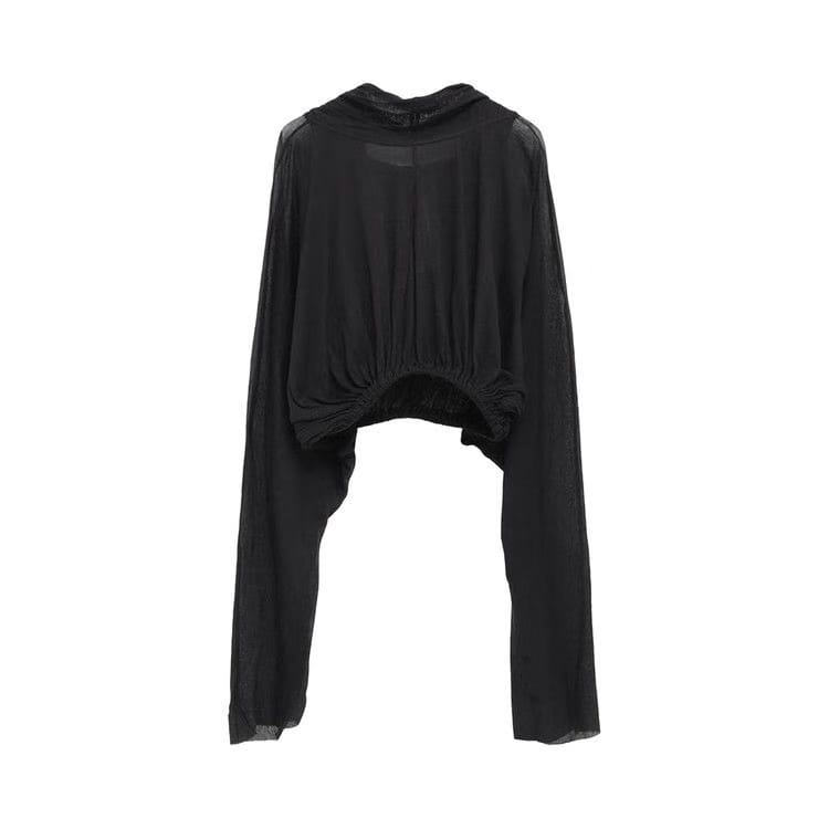 Rick Owens Cropped Hooded Tunic Black
