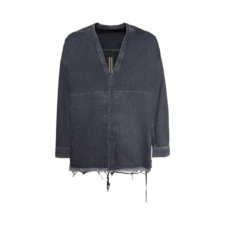 Rick Owens DRKSHDW Giacca In Denim Lido Larry Shirt Washed Grey