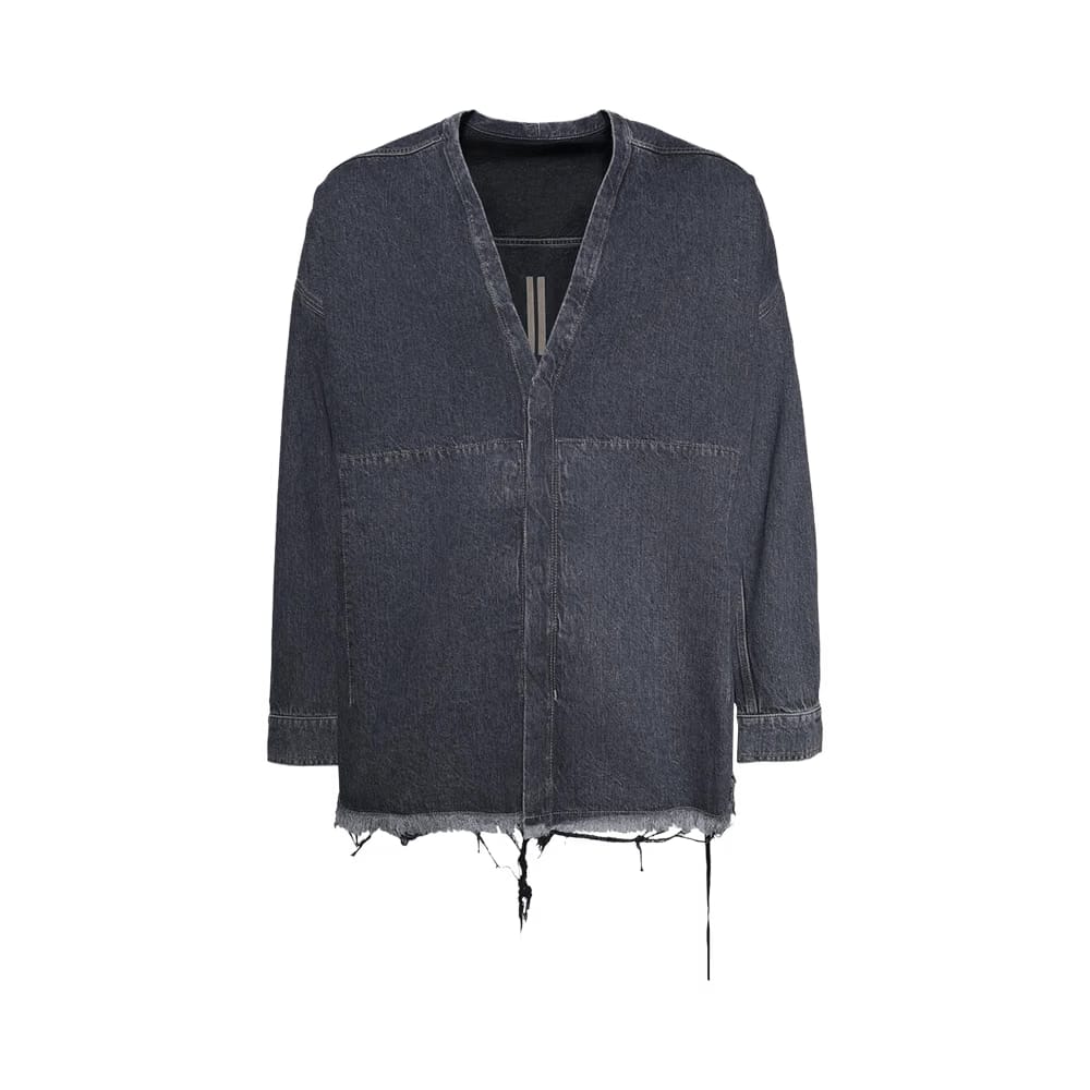 Rick Owens DRKSHDW Giacca In Denim Lido Larry Shirt Washed Grey