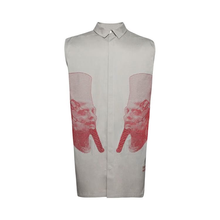 Rick Owens Ron Jumbo Outershirt Pearl/Cardinal Red