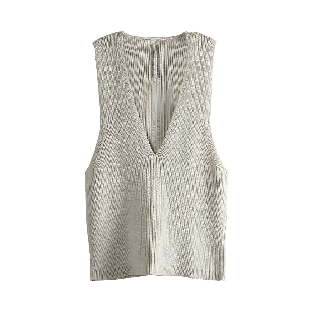 Rick Owens Maglia V Neck Top Natural
