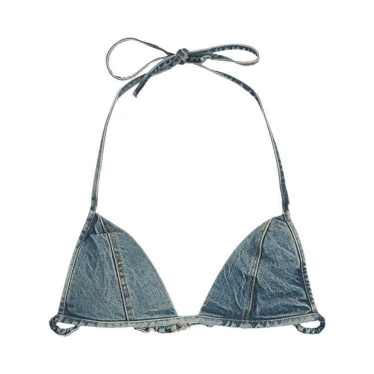 Rick Owens DRKSHDW Denim Bra Top Washed Indigo