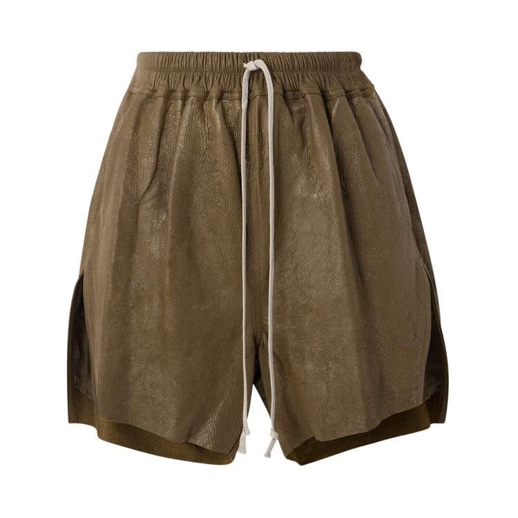 Rick Owens Leather Boxer Shorts Dust