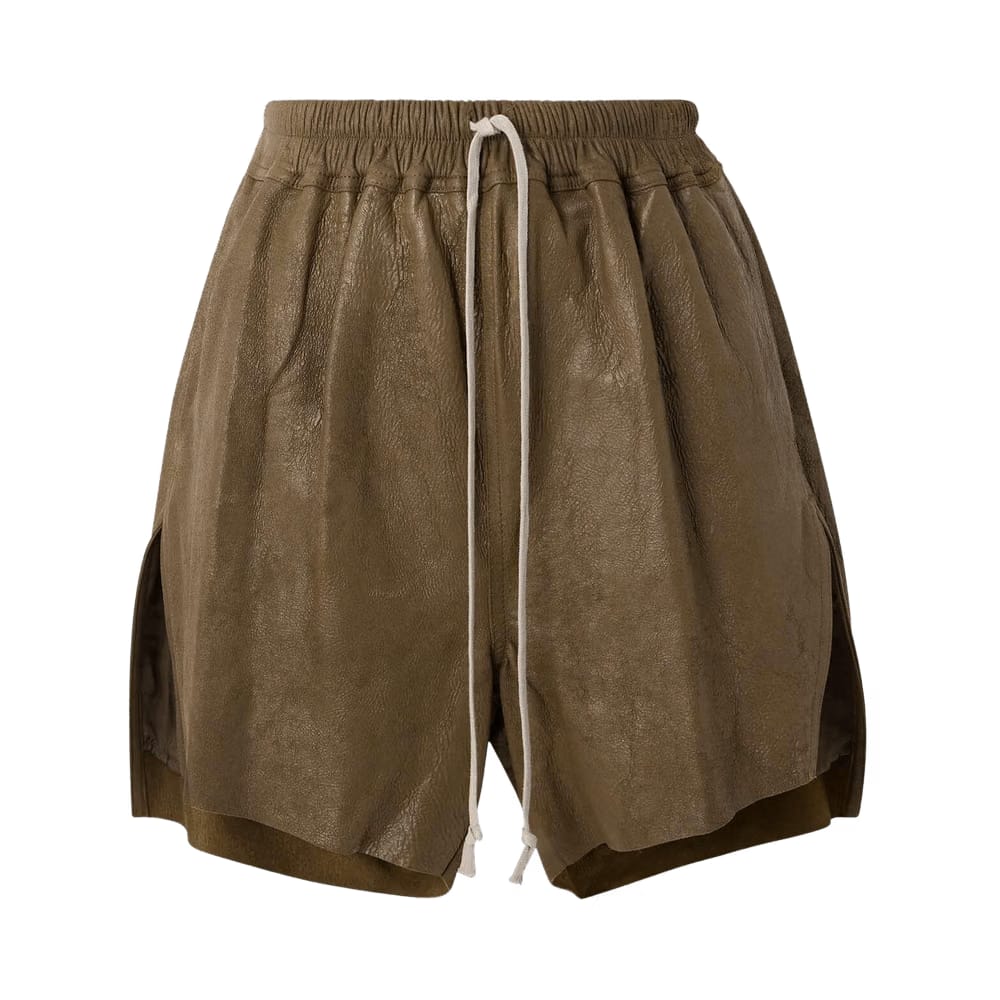 Rick Owens Leather Boxer Shorts Dust