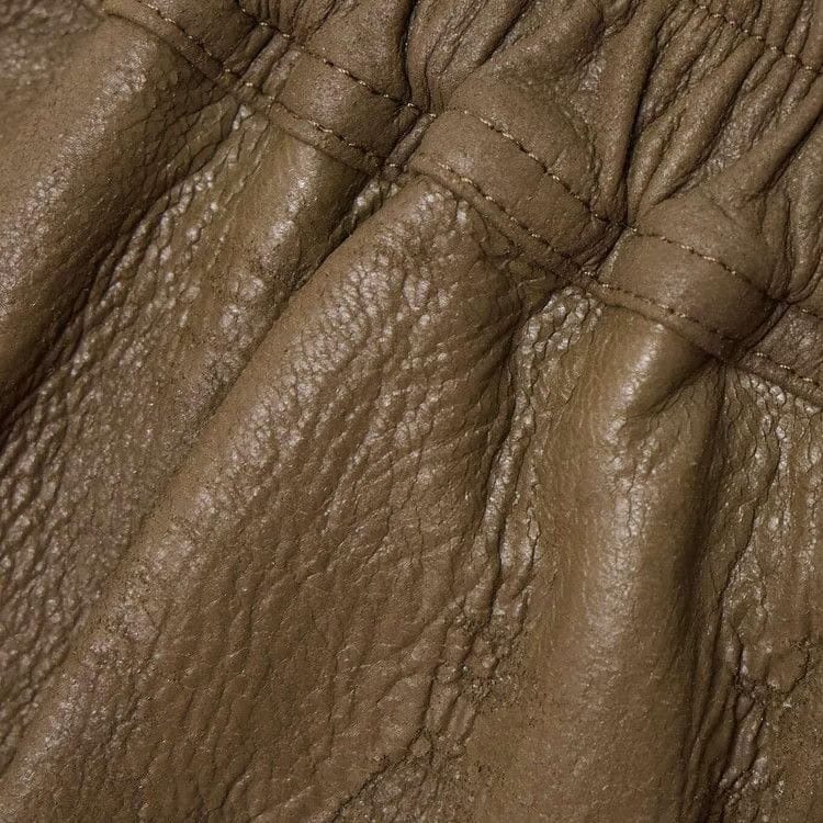 Rick Owens Leather Boxer Shorts Dust