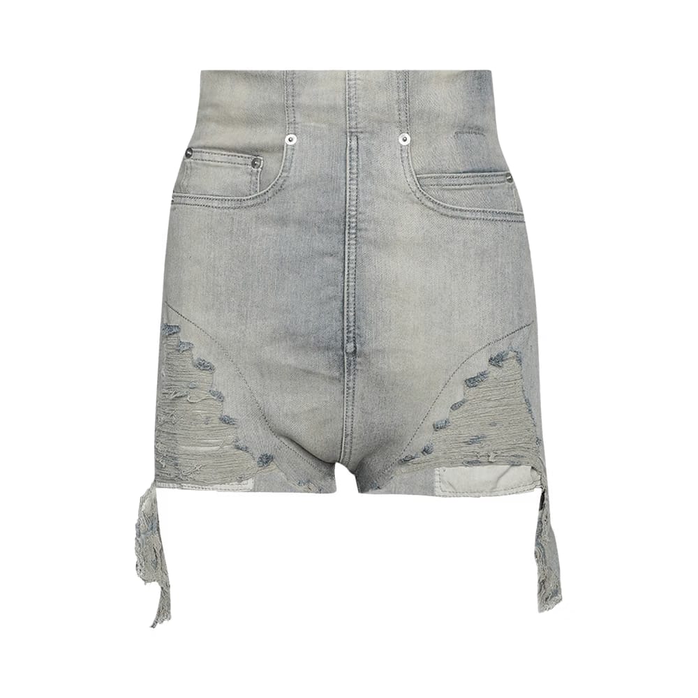 Rick Owens DRKSHDW Denim Dirt Cutoff Shorts Sky