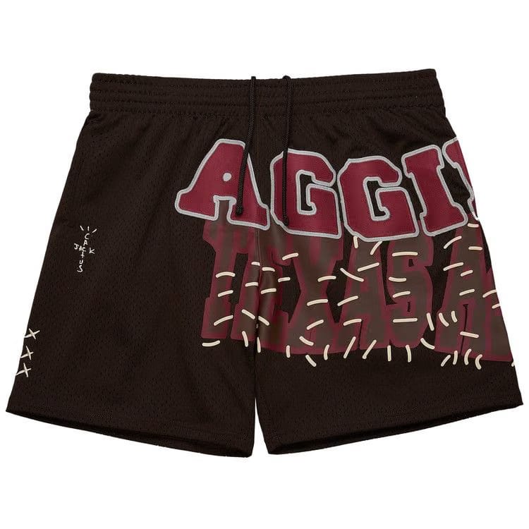Cactus Jack by Travis Scott x Mitchell & Ness Texas A&M University Shorts Brown