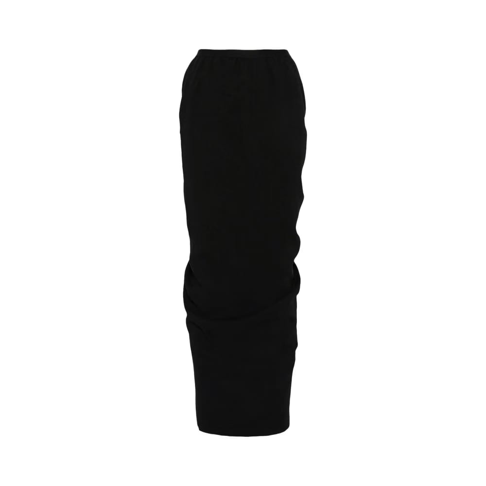 Rick Owens Wool Pillar Long Skirt Black