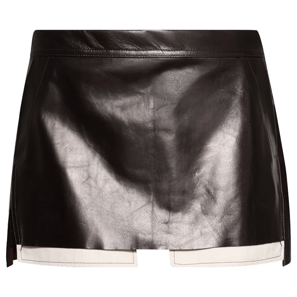 Rick Owens Fog Cutoff Mini Skirt Mahogany