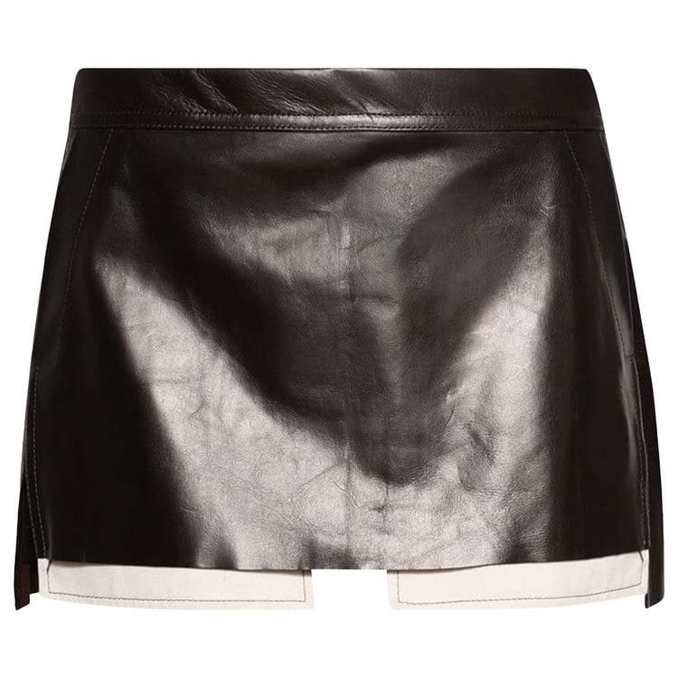 Rick Owens Fog Cutoff Mini Skirt Mahogany
