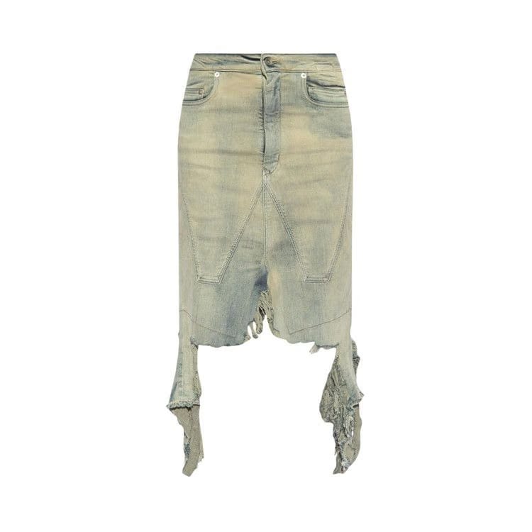 Rick Owens DRKSHDW Denim Slivered Skirt Sky