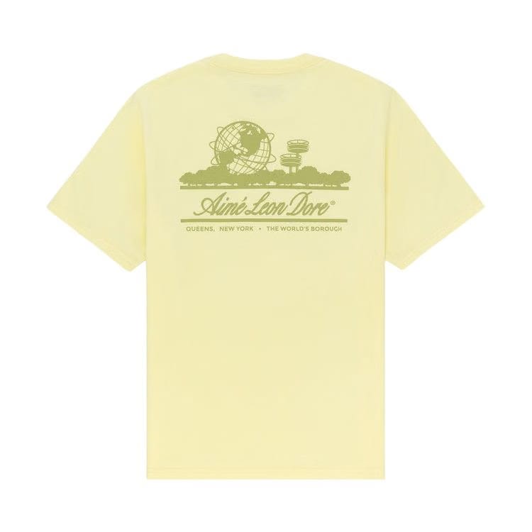 Aimé Leon Dore Unisphere Shorts-Sleeve T-Shirt Yellow Pear
