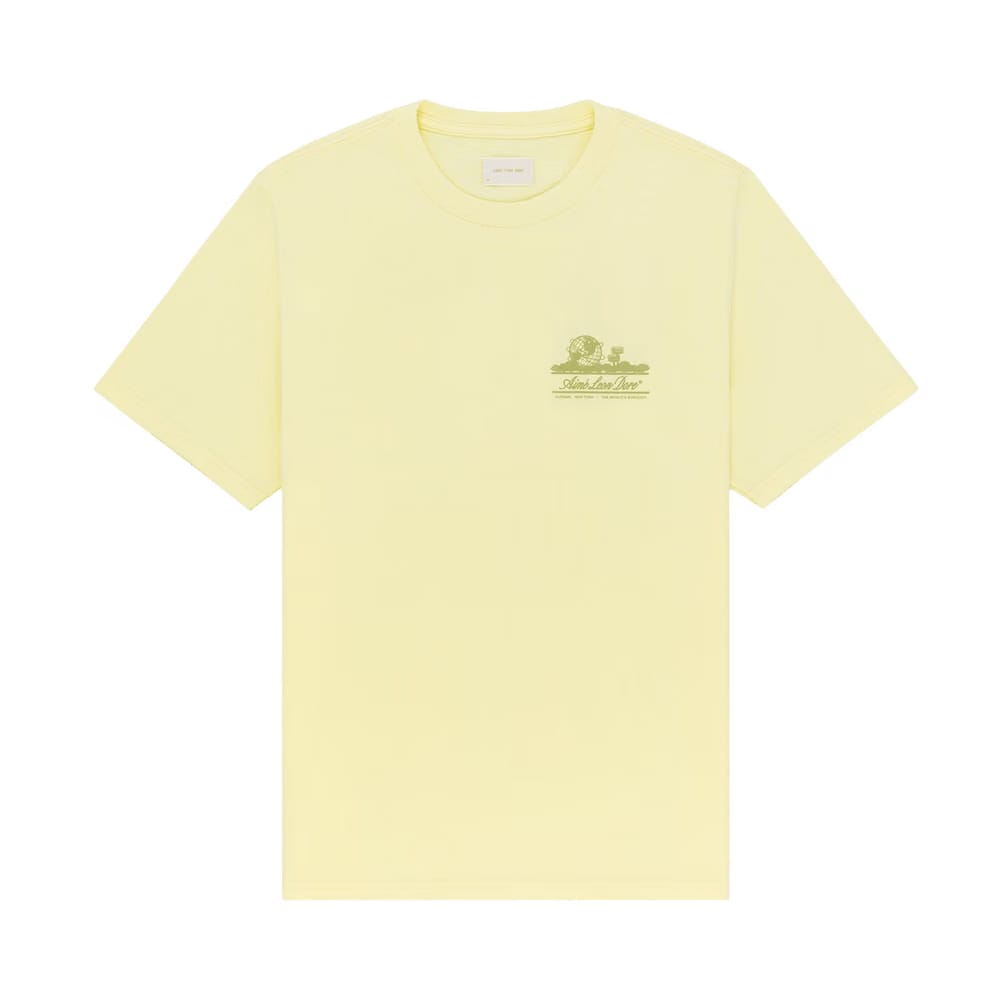 Aimé Leon Dore Unisphere Shorts-Sleeve T-Shirt Yellow Pear