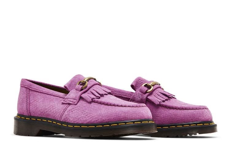 Dr. Martens Adrian Snaffle Repello Emboss Suede Kiltie Loafer Thrift Pink