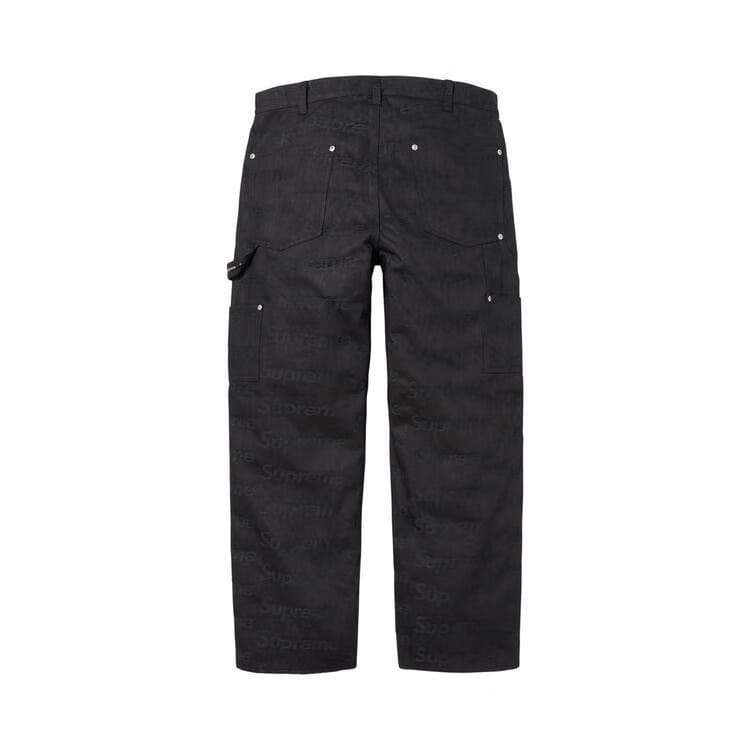 Supreme Jacquard Logos Double Knee Denim Painter Jean Black
