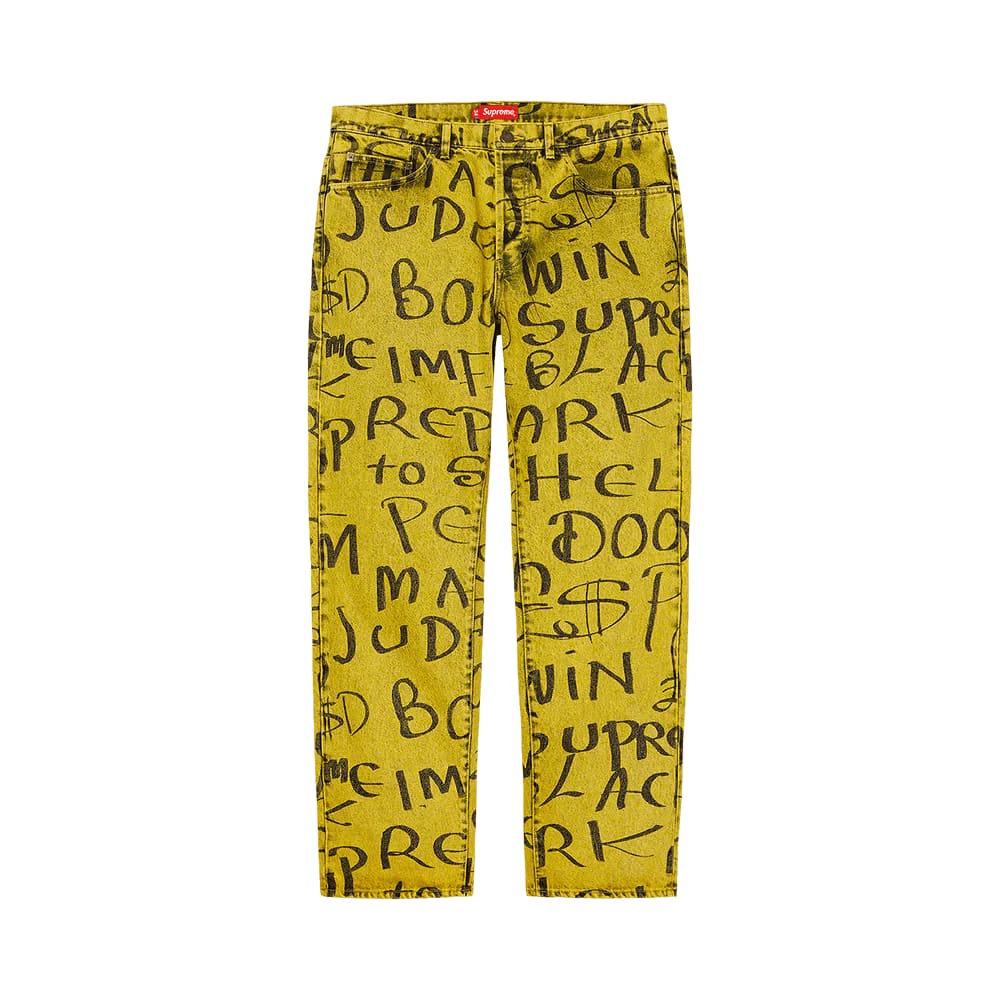 Supreme Black Ark Regular Jean Fluorescent Yellow