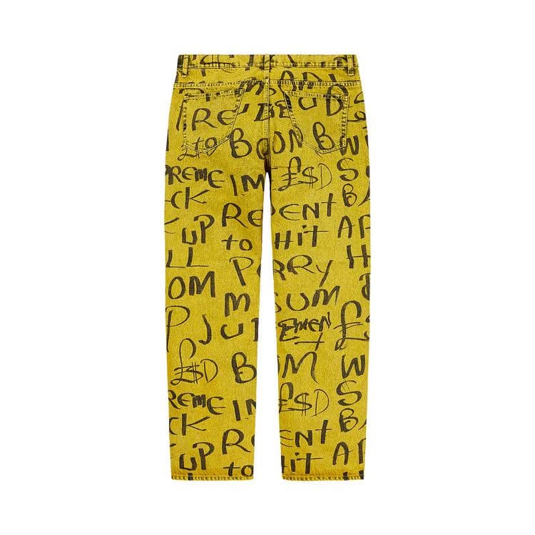 Supreme Black Ark Regular Jean Fluorescent Yellow