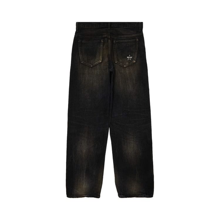 Supreme Distressed Loose Fit Selvedge Jean Washed Black