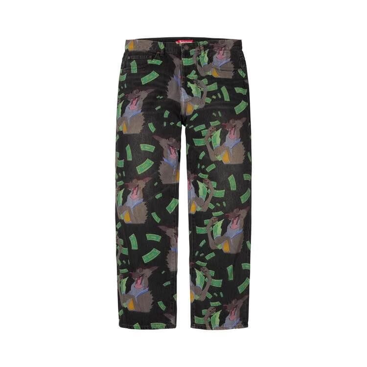 Supreme All Dogs Go To Heaven Loose Fit Jean Washed Black