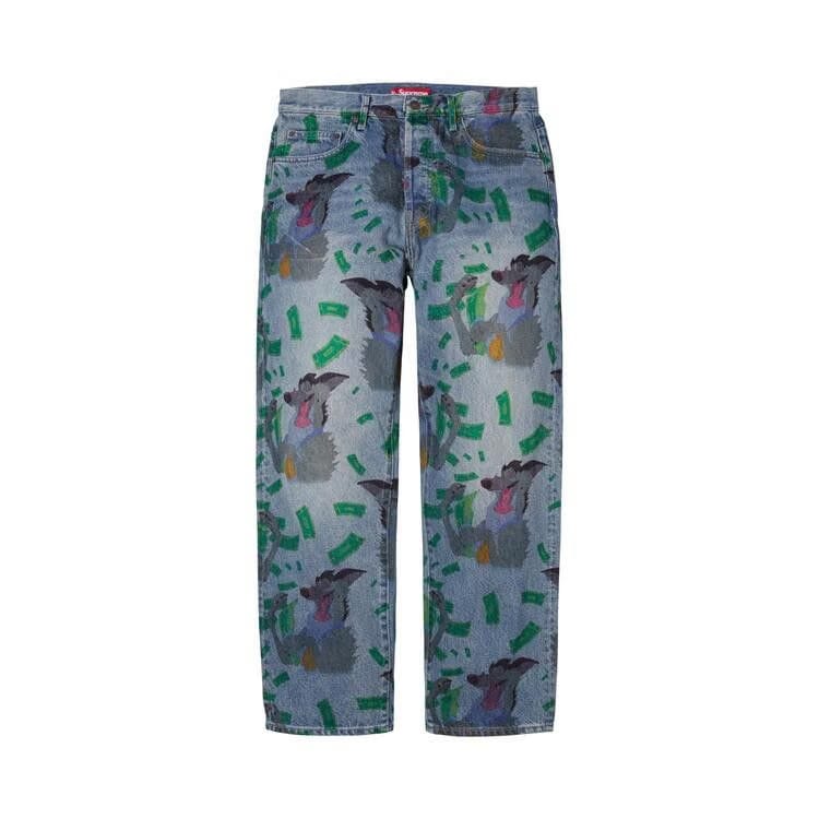 Supreme All Dogs Go To Heaven Loose Fit Jean Washed Indigo
