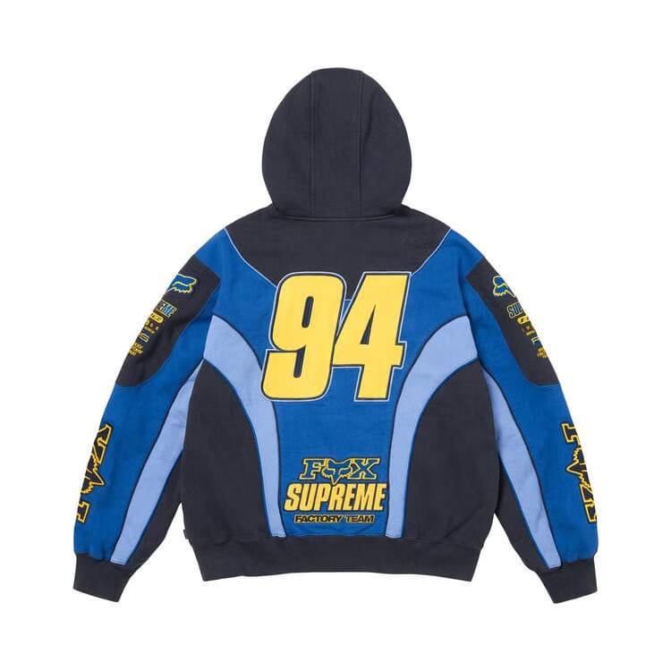 Supreme x Fox Racing Zip Up Hoodie Navy
