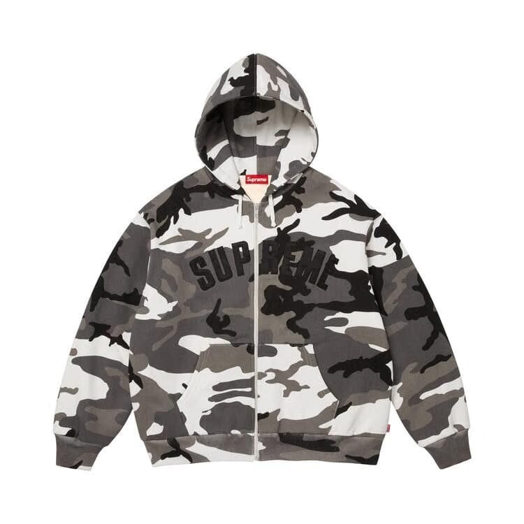 Supreme Arc Thermal Lined Zip Up Hoodie Snow Camo