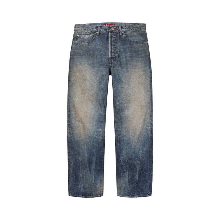Supreme Distressed Loose Fit Selvedge Jean Washed Indigo