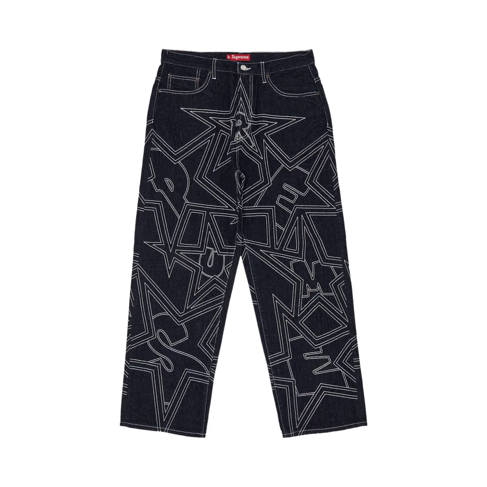 Supreme Stars Topstitch Baggy Jean Indigo