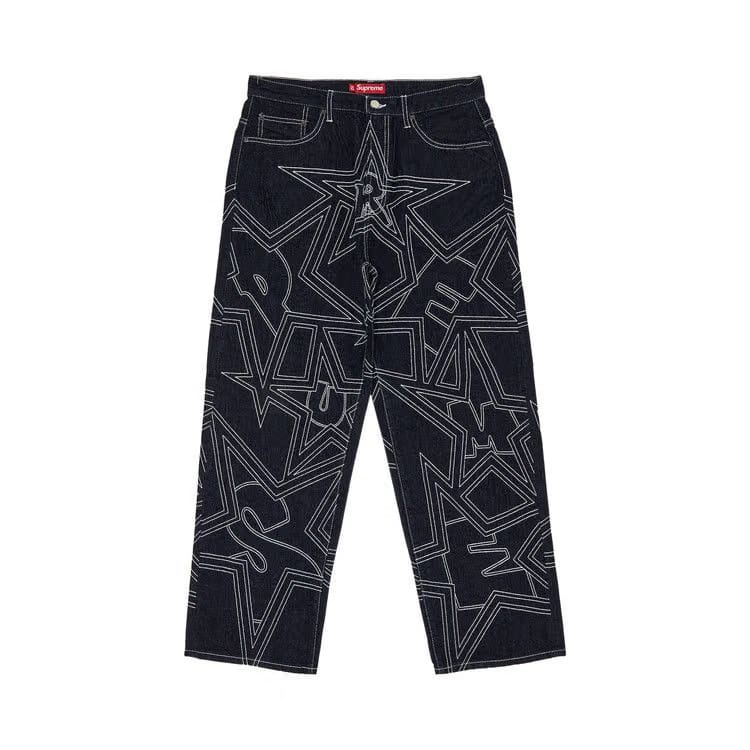 Supreme Stars Topstitch Baggy Jean Indigo