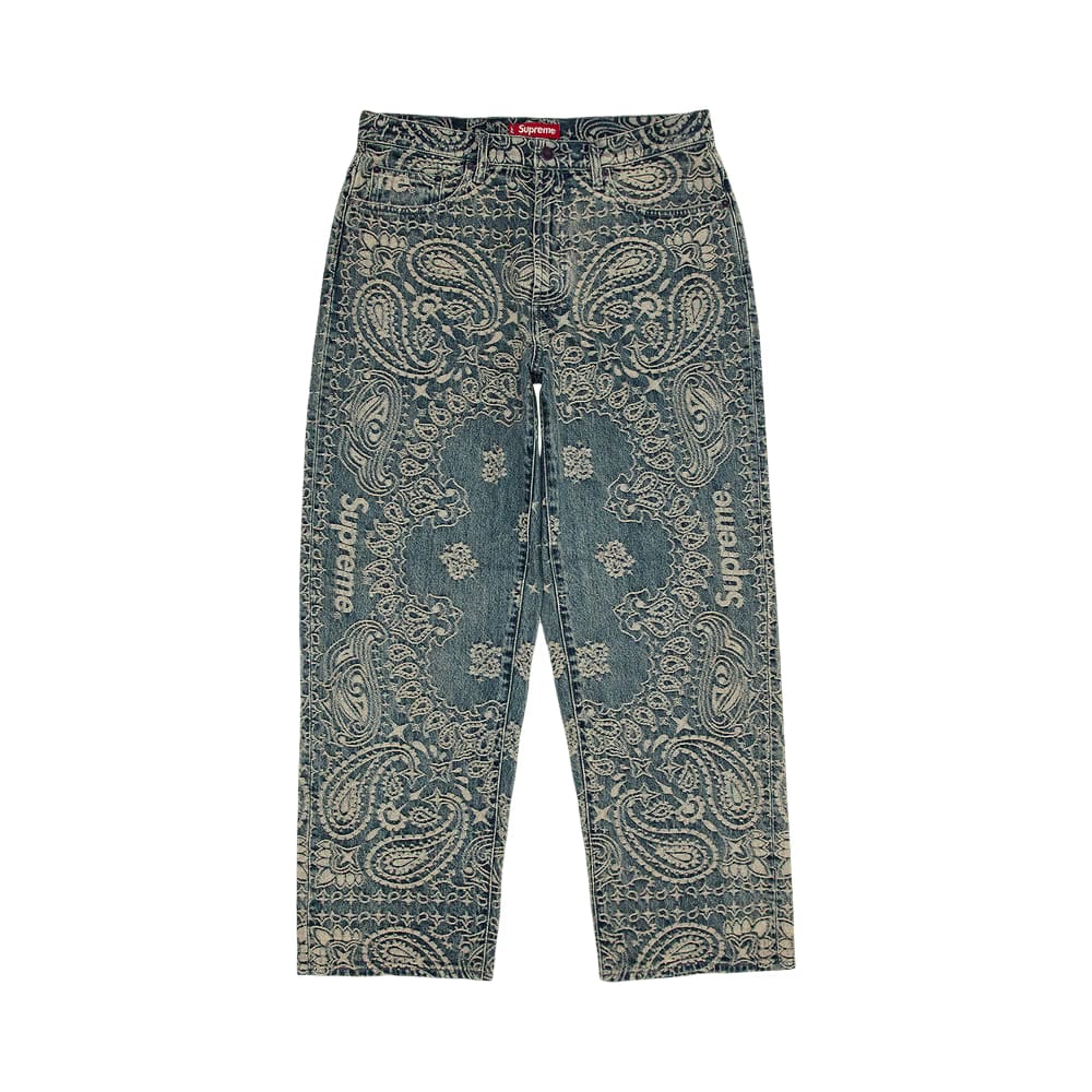 Supreme Bandana Jacquard Baggy Jean Blue