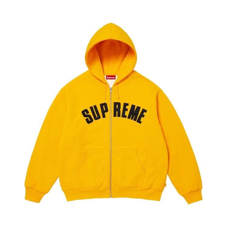 Supreme Arc Thermal Lined Zip Up Hoodie Bright Gold